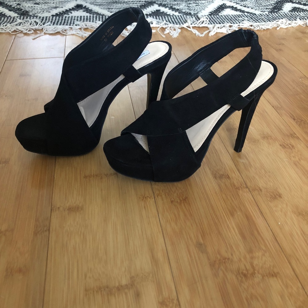 Diane Von Furstenberg Black Zia Slingback Heels